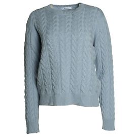 Max Mara, pull en maille torsadée bleu Bleu