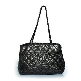 Chanel, quilted chain me tote in black Black