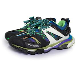 Balenciaga-Balenciaga, track sneakers in black and blue-Black,Blue,Green