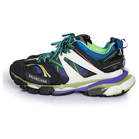Balenciaga-Balenciaga, track sneakers in black and blue-Black,Blue,Green