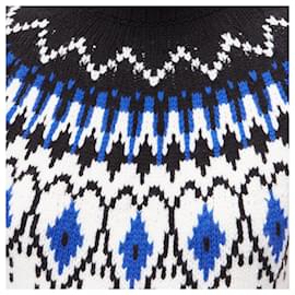 Alexander Mcqueen-Alexander McQueen wool fairisle long sleeve sweater dress-Black