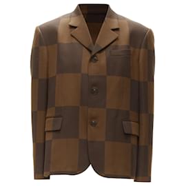 Louis Vuitton-Louis Vuitton Nigo LV Giant Damier wool blazer jacket-Brown
