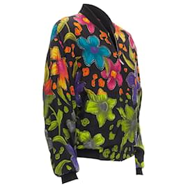 Saint Laurent-Saint Laurent Teddy floral crepe embellished bomber jacket-Multiple colors