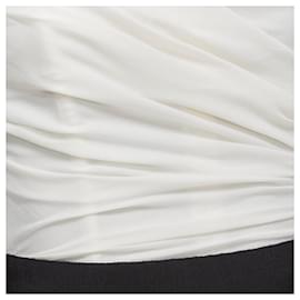 Dolce & Gabbana-Dolce & Gabbana silk blend ruched strapless corset dress-White