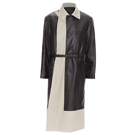 Abrigo trench de cuero de imitación Balenciaga con cinturón Negro