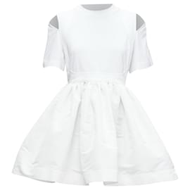 Alexander Mcqueen-Alexander McQueen cut out shoulder short dress-White