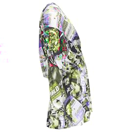 Balenciaga-Balenciaga cover girl magazine tabloid v neck mini dress-Multiple colors