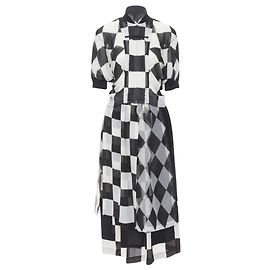 Comme Des Garcons Bomberrock mit Schachbrettmuster Schwarz