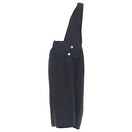 Leinen Latzrock mit einem Schulterknopf von Comme Des Garcons Schwarz