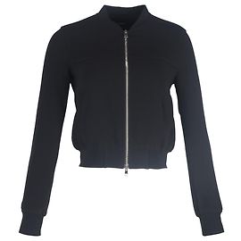Theory Crepe Bomber Jacket in Black Triacetate Black