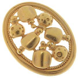 Christian Dior Dior Perfume Bottle Brooch Gold Plated Vintage Golden Metallic