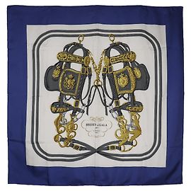 Hermès Hermes Silk Scarf Brides de Gala Blue Blue