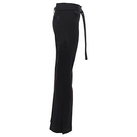 Céline Calças largas com cinto em lã virgem Celine Phoebe Philo Preto