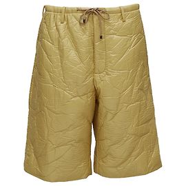 Shorts mi-longs à taille élastique en crêpe kaki de Dries Van Noten Vert Kaki
