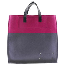 Yves Saint Laurent-Yves Saint Laurent Felt Leather Tote Bag-Pink