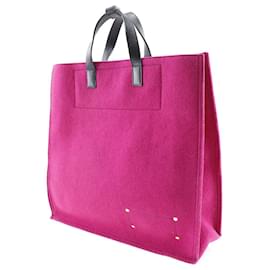 Yves Saint Laurent-Yves Saint Laurent Felt Leather Tote Bag-Pink
