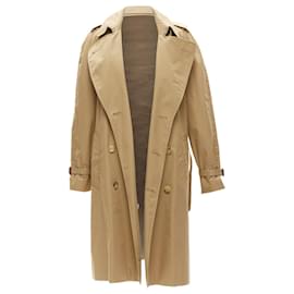 Gucci-Gucci sequins tiger flower embroidery belted trench coat-Brown,Beige