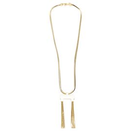 Collar de doble borla Opium Deco de Saint Laurent Hedi Slimane Dorado Metálico