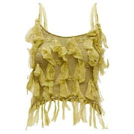 Dior-Christian Dior AW John Galliano silk mohair applique cami vest-Green