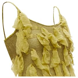 Dior-Christian Dior AW John Galliano silk mohair applique cami vest-Green