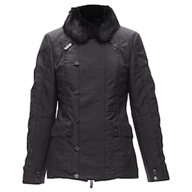 Dior-Christian Dior John Galliano fur collar padded jacket-Black