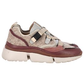 Sneakers basse Chloé Sonnie in suede multicolore Multicolore