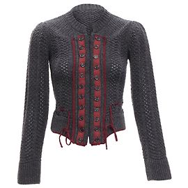 Chloé Wollene militärische cropped Strickjacke von Chloe Stella McCartney Grau