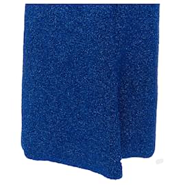 Balenciaga-Balenciaga demna metallic tinsel high waist high low midi skirt-Blue