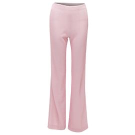Miu Miu metallic lurex minimal high waisted pants Pink