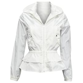 Gucci-Gucci Kidswear GG monogram logo peplum hooded jacket-White,Cream