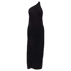 Gucci-Gucci Tom Ford genuine suede buckle backless pencil dress-Black