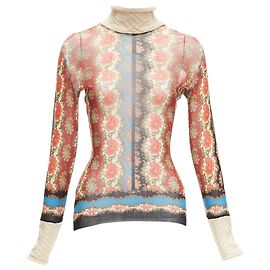 Jean Paul Gaultier Maille paisley en maille transparente à col roulé Multicolore