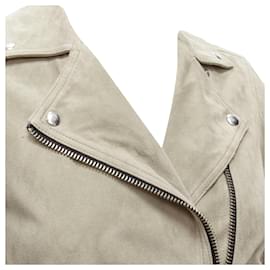 Autre Marque-All Saints Dalby goat suede hardware classic biker jacket-Brown,Beige