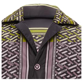 Versace-Versace La Greca Graffiti Medusa Smiley padded coat-Green