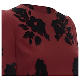 Dolce & Gabbana-Dolce & Gabbana crepe velvet devore sheath dress-Red