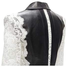Alexander Mcqueen-Alexander McQueen lace trim blazer jacket-Black