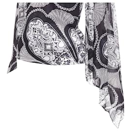 Gucci-Gucci paisley print kimono sleeve blouse-Black