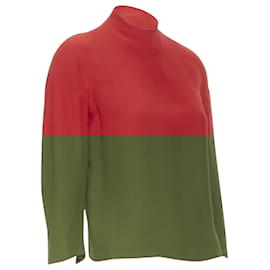 Ralph Lauren-Ralph Lauren crepe mock neck top-Red
