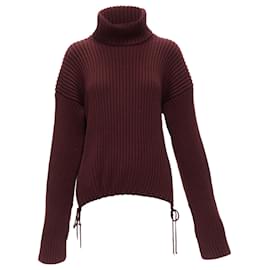Gucci-Gucci wool tie side drop sleeve turtleneck jumper-Red