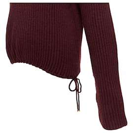 Gucci-Gucci wool tie side drop sleeve turtleneck jumper-Red