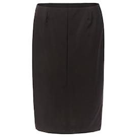 Gucci-Gucci Tom Ford wool mohair mid waist back slit pencil skirt-Brown
