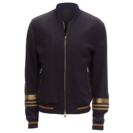 Dolce & Gabbana virgin wool military trim cuffed bomber jacket Black