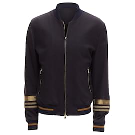 Dolce & Gabbana-Dolce & Gabbana virgin wool military trim cuffed bomber jacket-Black