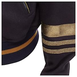 Dolce & Gabbana-Dolce & Gabbana virgin wool military trim cuffed bomber jacket-Black