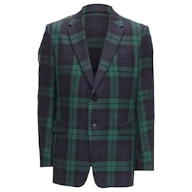 Valentino Garavani-Valentino Garavani virgin wool check preppy schoolboy blazer-Blue