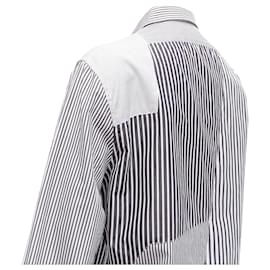 Alexander Mcqueen-Alexander McQueen cotton mixed stripes patchwork shirt-Grey