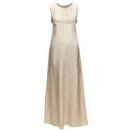 Vestido midi de seda com estampa de margarida Dries Van Noten Marrom Bege