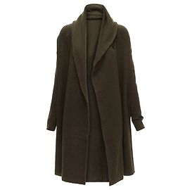 Vince yak wool shawl neck single button wrap cardigan coat Green