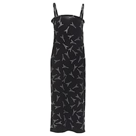 Balenciaga-Balenciaga Eiffel Tower crystal boned bustier dress-Black