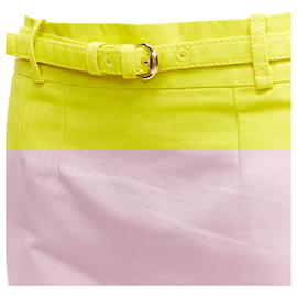 Gucci-Gucci skinny belt darted slant pockets mini skirt-Yellow